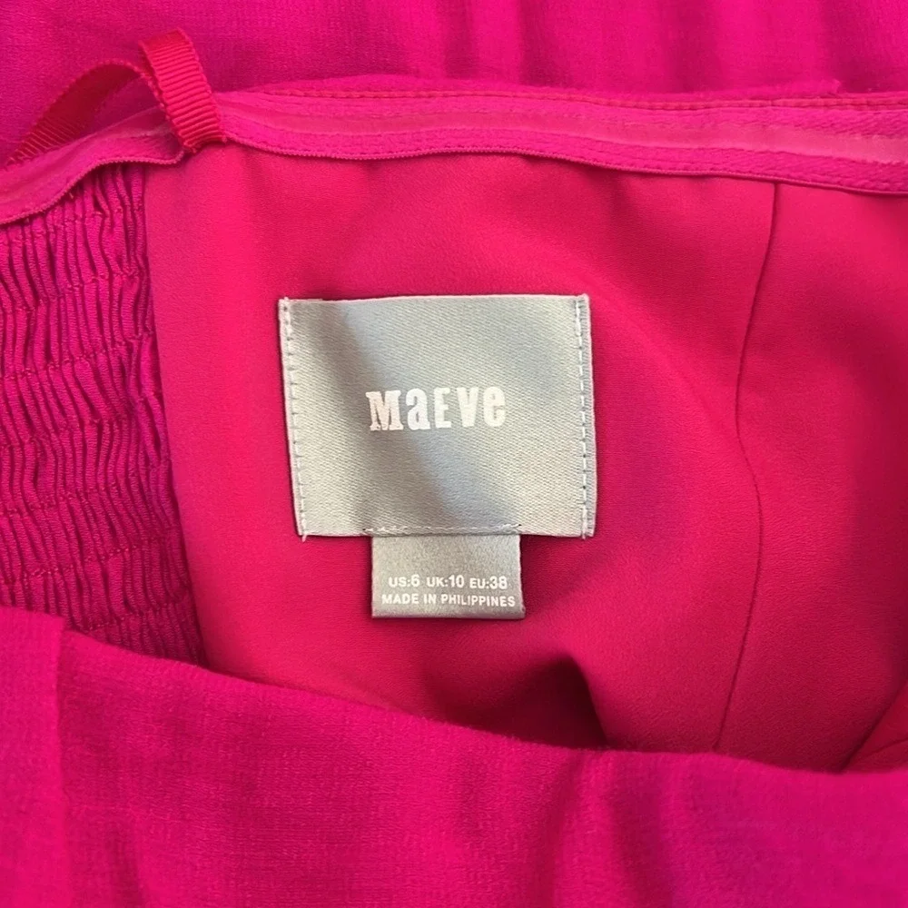 Anthropologie Galatea Strapless Tie Front Wide Leg Jumpsuit Fuchsia Pink Culotte - Picture 14 of 16